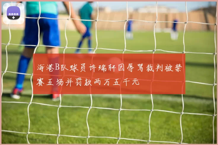 海港B队球员许瑞轩因辱骂裁判被禁赛五场并罚款两万五千元